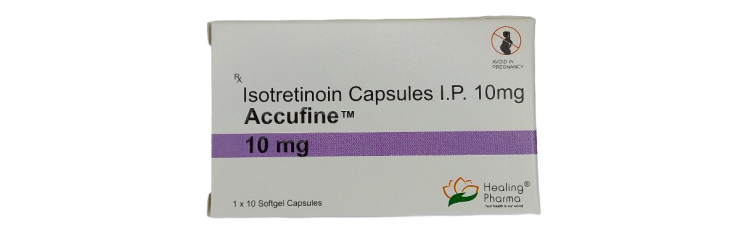 Изотретиноин РОА Healing Pharma Accufine Isotretinoin 10 мг 10 софтгелей